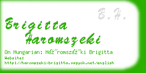 brigitta haromszeki business card